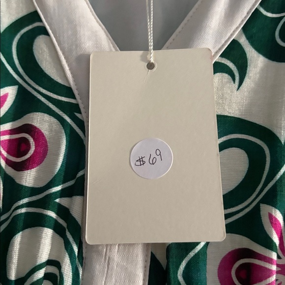 👒👒entro Green and Pink V-Neck Floral Print Dress - Picture 5 of 8